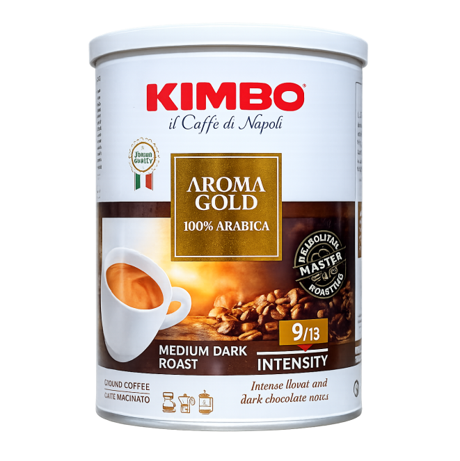 Kimbo Aroma Gold 100% Arabica Ground Coffee Tin 250g