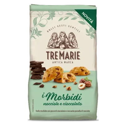 Tre Marie Hazelnut & Chocolate Cookies "i Morbidi" - 300g Tre Marie Hazelnut & Chocolate Cookies "i Morbidi" - 300g