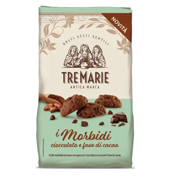 Tre Marie Cocoa &amp; Chocolate Cookies "i Morbidi" - 300g