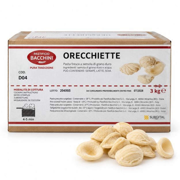 Surgital Pastificio Bacchini Orecchiette 3kg box with loose pasta