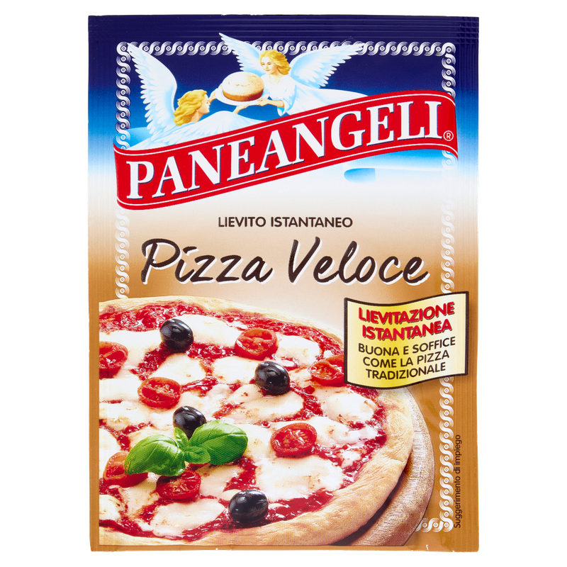 Paneangeli Pizza Veloce 26g instant pizza raising mix sachet with blue and gold packaging and pizza image