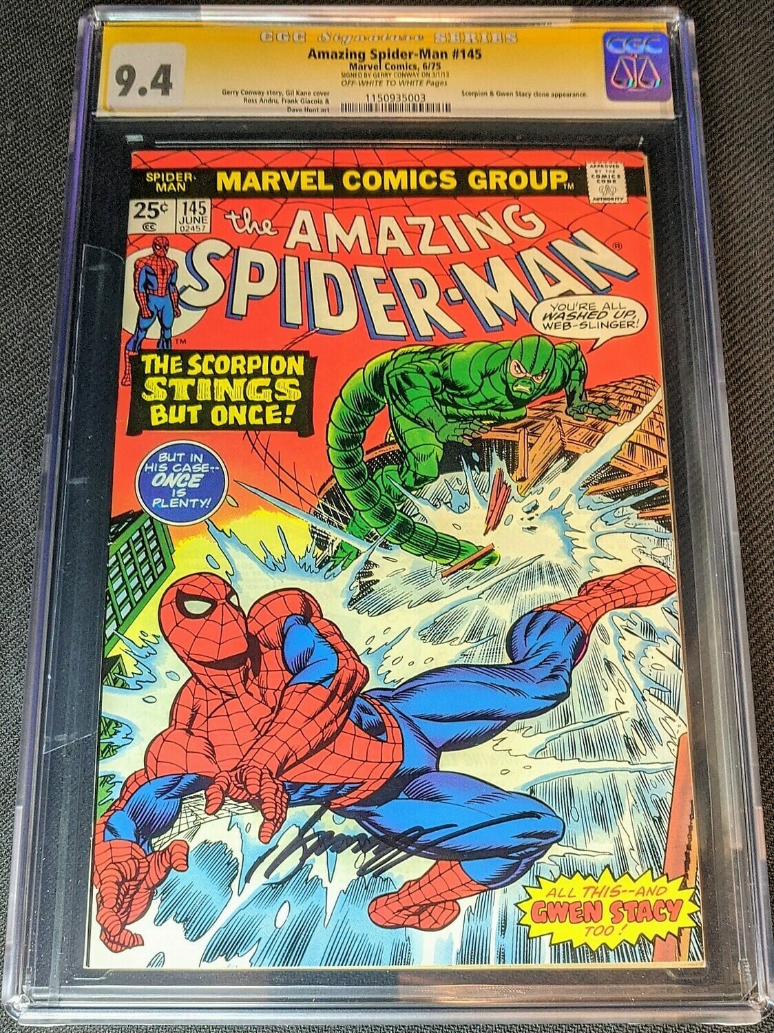 Amazing Spider-Man 145 Signed by Gerry Conway Amazing Spider-Man 145 Signed by Gerry Conway