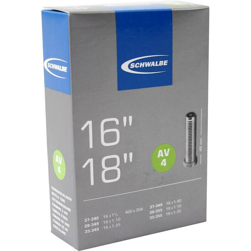 ​Schwalbe 16-18&quot; 37-349 AV4 Inner Tube with brass Schräder valve