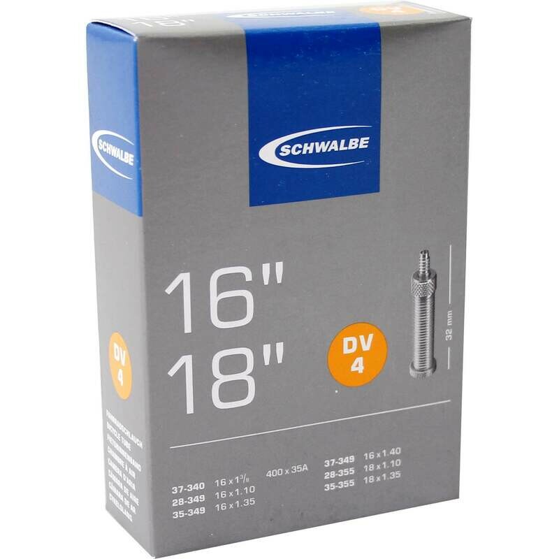 ​Schwalbe 16-18&quot; 37-349 DV4 Inner Tube with Dutch/Dunlop/Blitz valve for Brompton