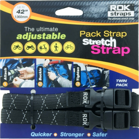 Rok straps Pack stretch strap 16mm wide, 117cm / 46&quot;stretched