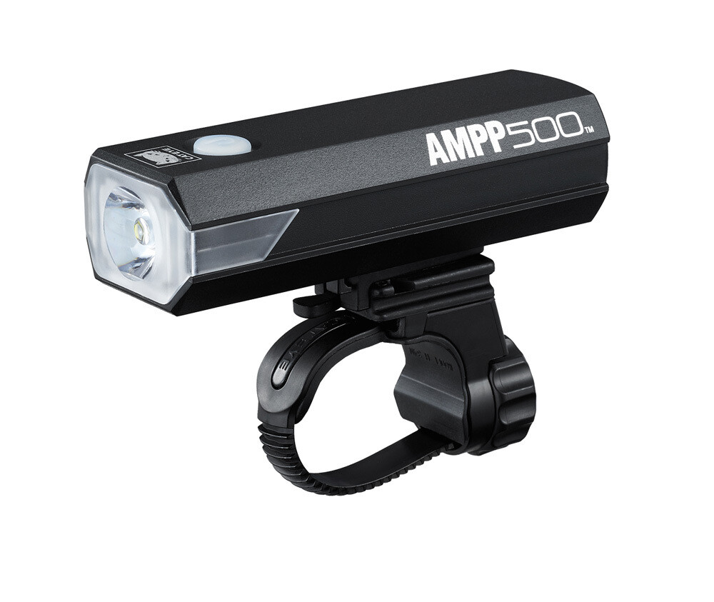 Cateye Ampp 500 Light with optional Stainless Steel fork bracket for Brompton