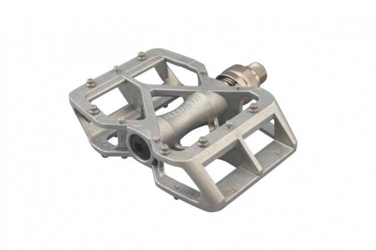 MKS Allways Silver Platform pedals, left side EzySuperior, right side normal
