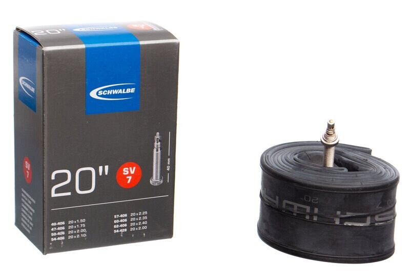 ​Schwalbe tube 20&quot; for Brompton G line, 54-406 SV7 with brass French/Presta/Sclaverand valve