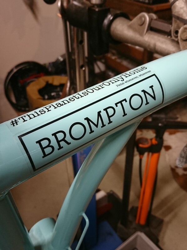 Eerder metaal transparant sticker : Pedal more, car less, care more /#ThisPlanetIsOurOnlyHome . size Large