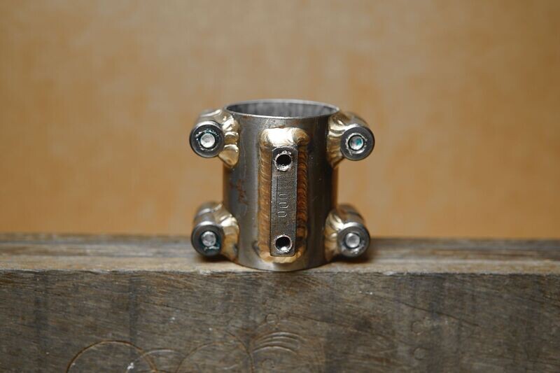 Eerder metaal #Headtubehugger luggage adapter with 4 bolts, Tig bronze brazed
