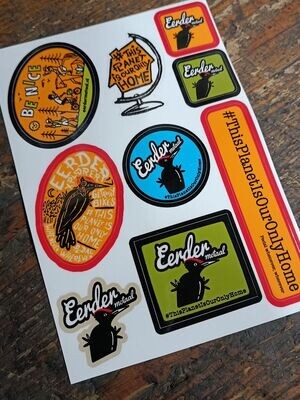 Eerder metaal #BE NICE and more sticker sheet postcard size