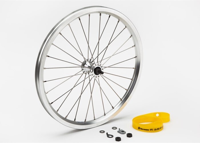 Brompton front wheel radial lacing standard silver