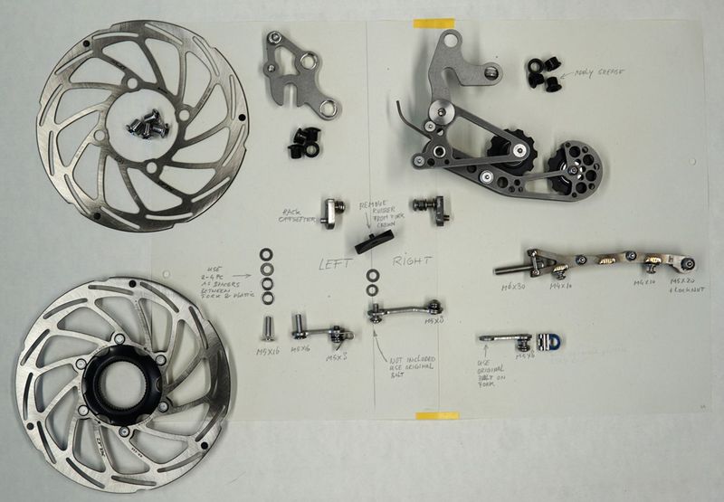 Eerder metaal Quick release Rohloff gear kit Extended for Smart Sam 2.35&quot; for Brompton G line