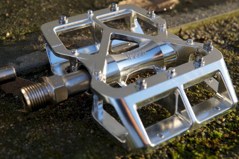 MKS Allways Silver Polished aluminium Platform pedals, normal 9/16&quot; threaded (non EZY)
