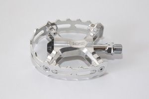 MKS XC-III Bear Trap pedals, polished Aluminium cage and body, normal 9/16&quot; threaded (non EZY)