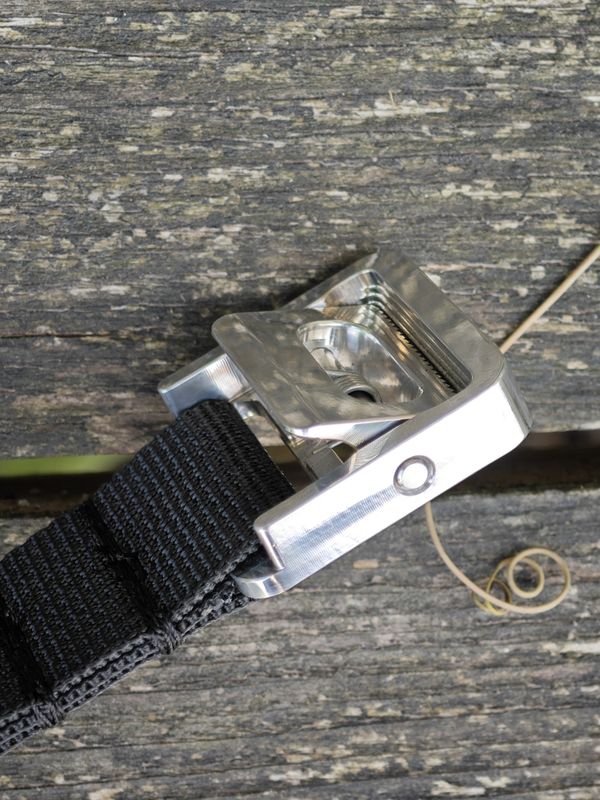 Austere Manufacturing 1&quot; Cam Buckle RAW aluminium with optional webbing length, made to order