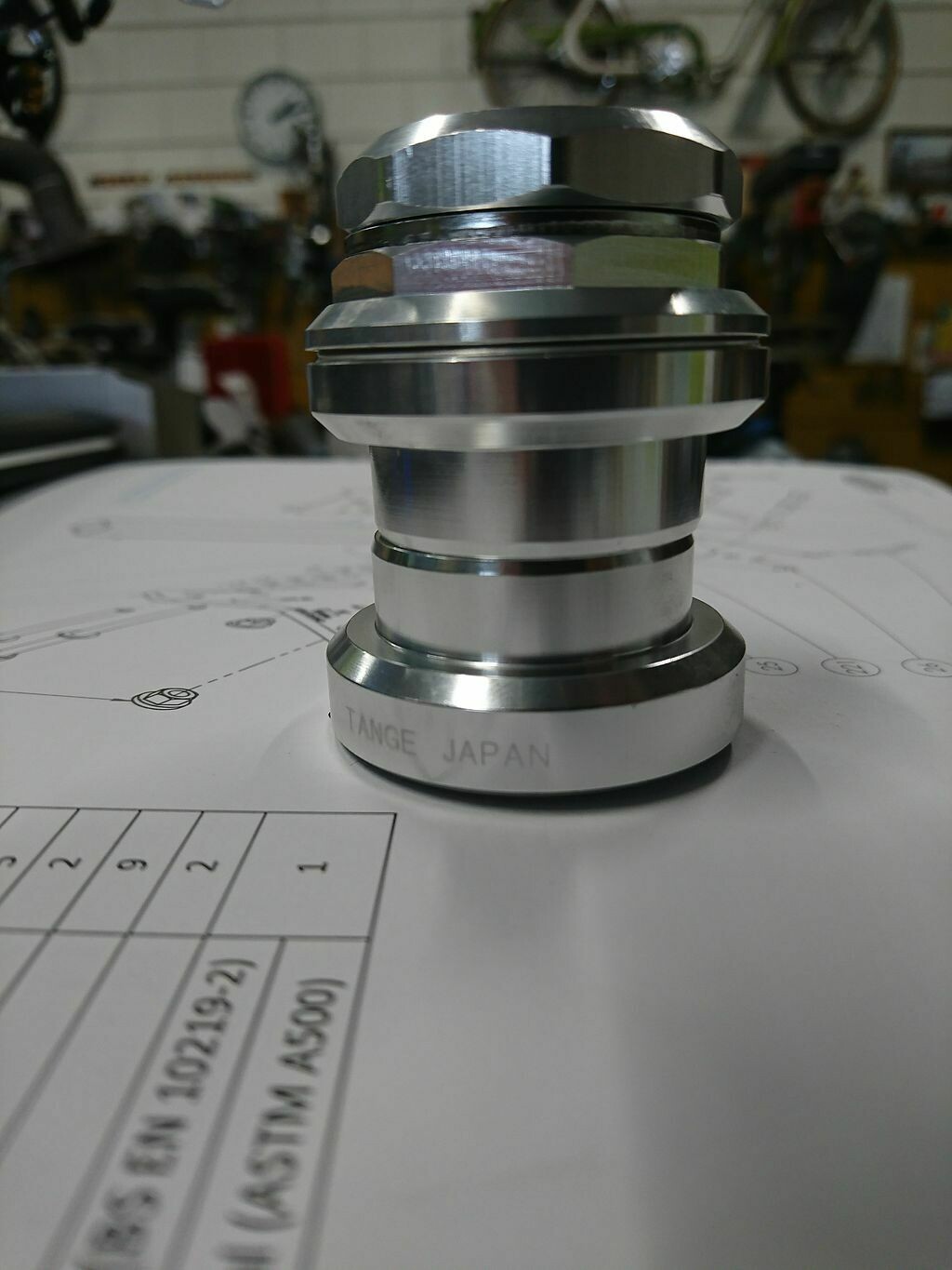 Tange Seiki Japan 1 1/8 threaded headset for Brompton, Color: Silver anodised with Tange laser etching