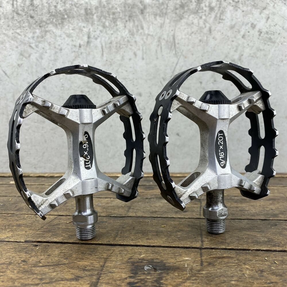 MKS XC-III Beartrap pedals, Black cage, polished Aluminium body