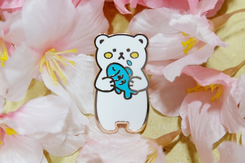 Hungry Bear - Fish | Enamel Pin