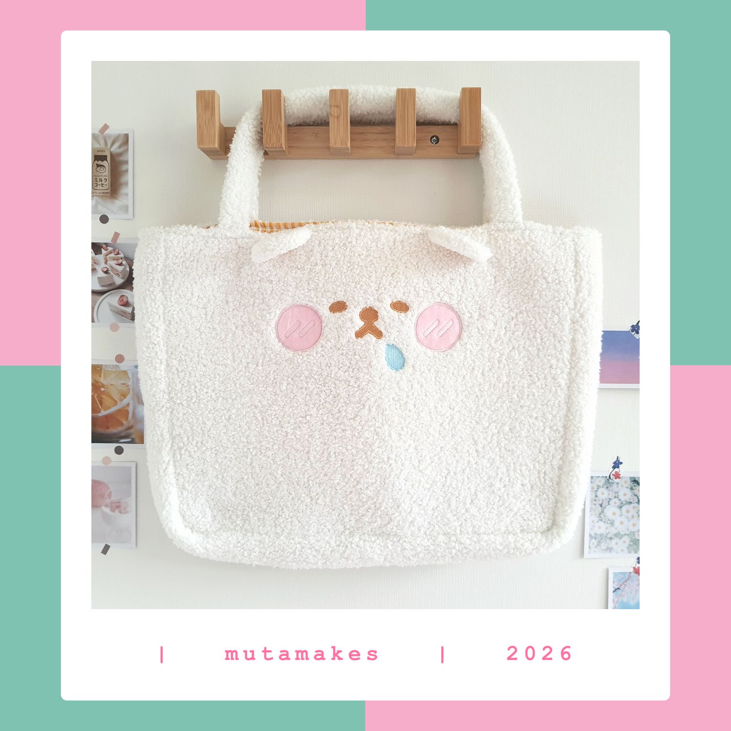 Hungry Bear | White Plush Bag