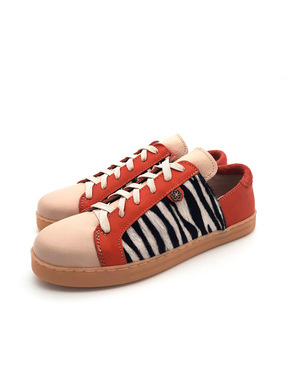 Skaamrosie Sneaker: The Besties&#39; Collection, Esthé&#39;s Besties&#39; Colour Combo: Zebra Print, Red &amp; Cream