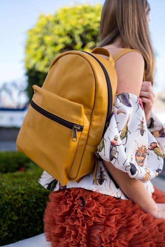 Leather Backpack: Mono colour from multiple options