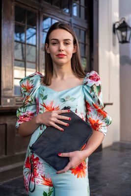Leather Clutch Bag: Mono colour from Multiple options