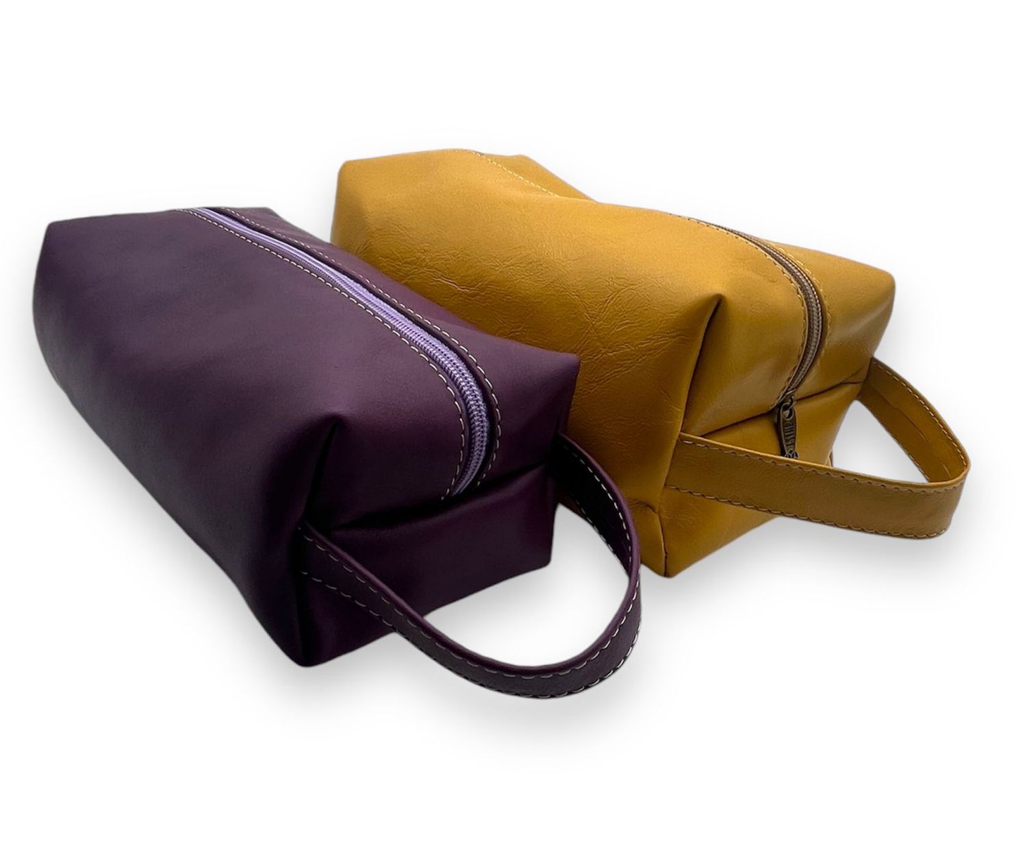 Leather Cosmetics Bag: Mono colour from multiple options: