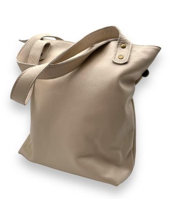 Leather Shopper Bag (Zipped with Lining): Mono colour from multiple options