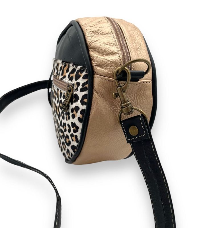 Leather Circle Bag: Golden Shadows Colourway
