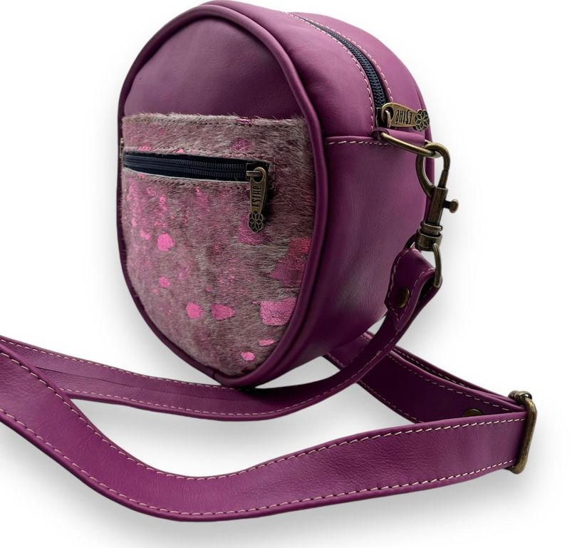 Leather Circle Bag: Analogue Purple Colourway