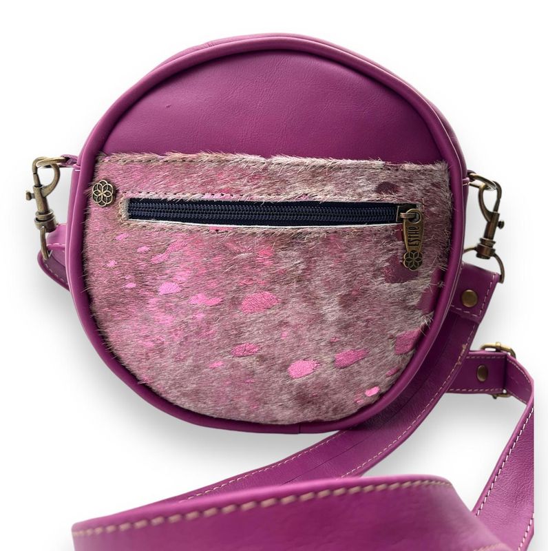 Leather Circle Bag: Analogue Purple Colourway