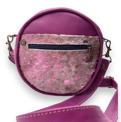 Leather Circle Bag: Analogue Purple Colourway