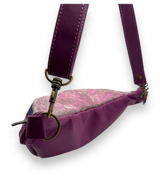 Leather Moonbag: Purple &amp; Pink Nguni