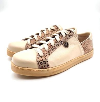 Skaamrosie Sneaker: Cream &amp; Bronze Leopard