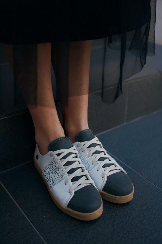 Gazania Sneaker - Grey and Silver Leopard