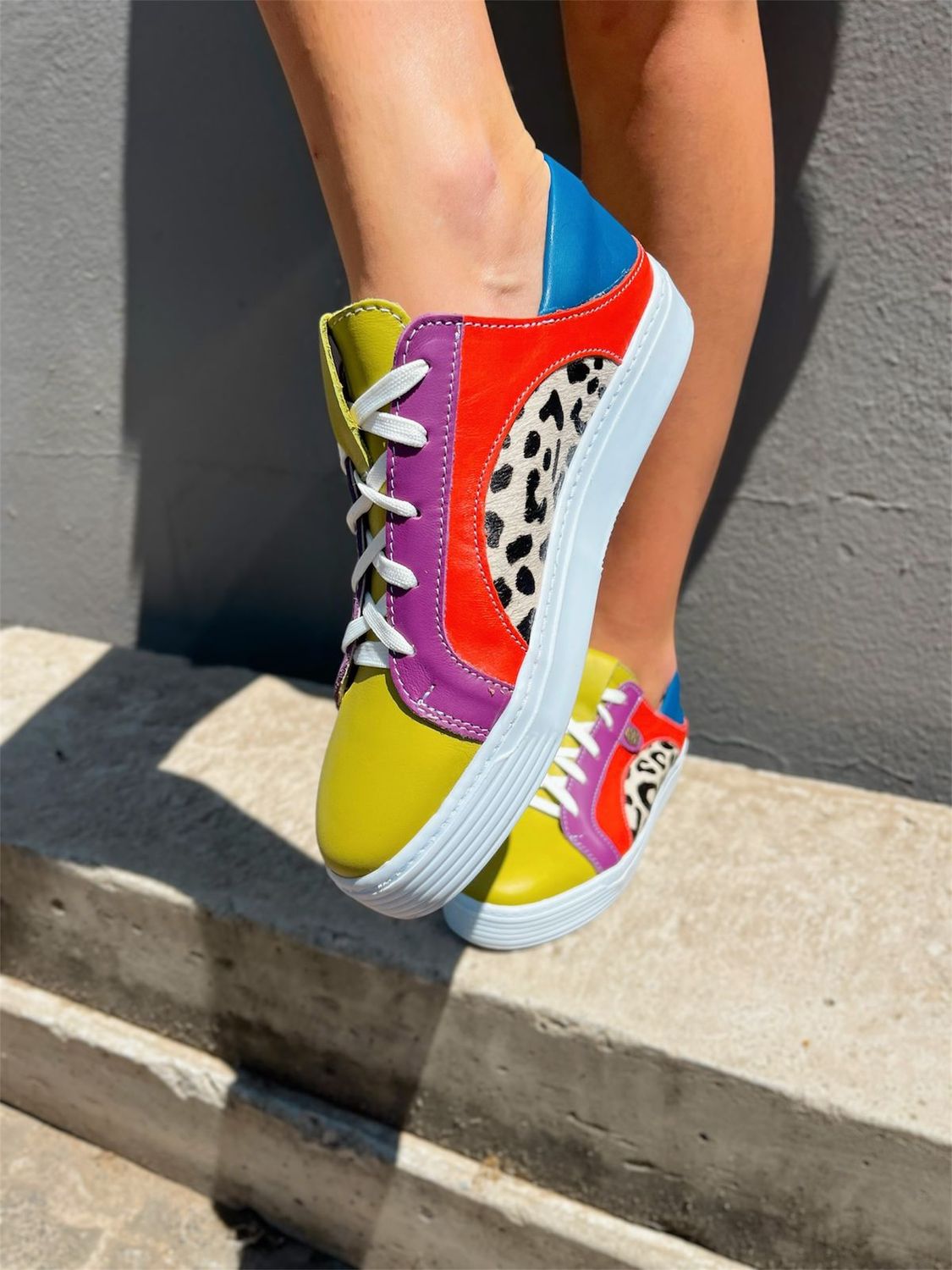 Zuka Sneaker Collar: Lime &amp; Cobalt