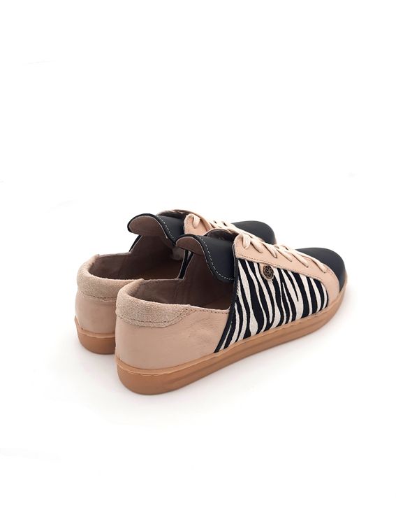Skaamrosie Sneaker: Black + Pink Baby Tiger