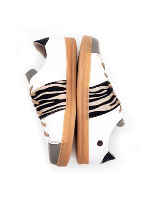 Gazania Sneaker: White + Diesel Grey+ Baby Tiger