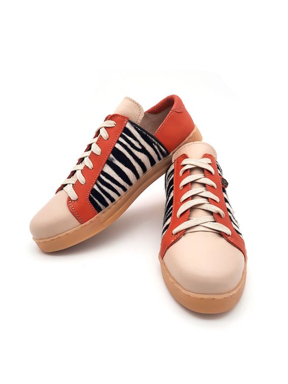 Skaamrosie Sneaker: Pink Red Baby Tiger