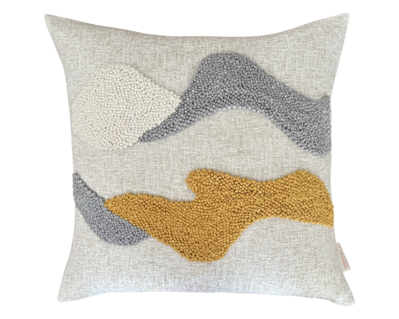 Punch Needle Landscapes Pattern 1 - Mustard, Grey &amp; Natural