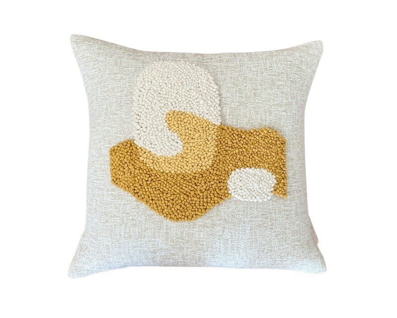 Punch Needle Landscapes Pattern 3 - Mustard, Grey &amp; Natural