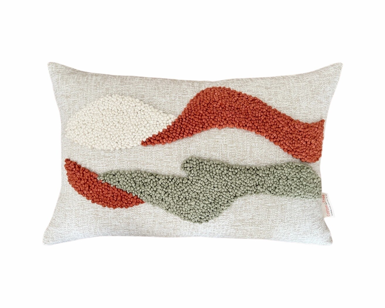Punch Needle Landscapes Pattern 1 - Burnt Orange, Sage &amp; Natural