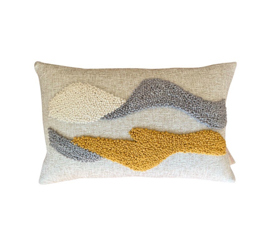 Punch Needle Landscapes Pattern 1 - Mustard, Grey &amp; Natural