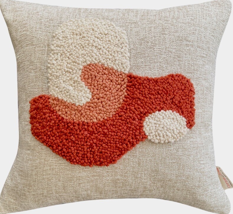 Punch Needle Landscapes Pattern 3 - Burnt Orange, Coral &amp; Natural