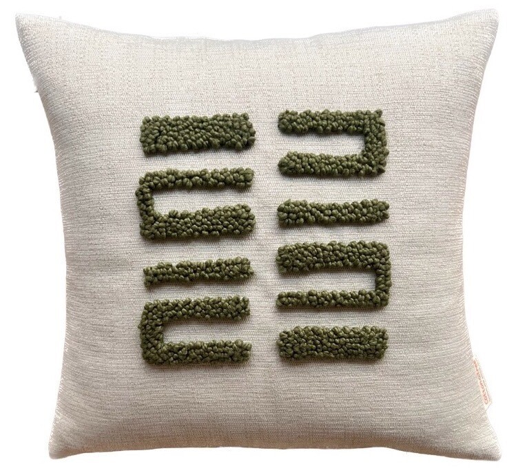 Punch Needle Kuba Pattern 2 - Olive Green