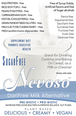 DF Veggie Milks - Nevoso DR9 - 9g Dietary Fiber per serving - (1pack) (makes 4-6 cups) - ANTI-Viral -BOOST IMMUNE SYSTEM- Anti-inflammatory - Antioxidant - Sugar-Free Dairy-free Milk Alt VEGAN KETO