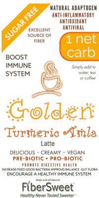 (one) 1 PACKET
(makes 2 cups ea) 
ONE NET CARB
Golden Latte - 
Turmeric Amla Creamer