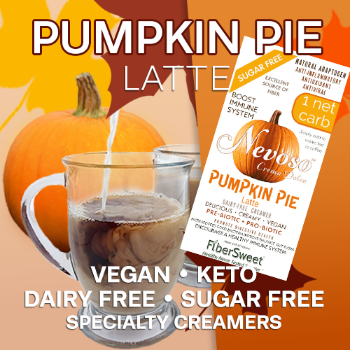 (CASE) 24 PACKETS
(makes 2 cups ea) 
ONE NET CARB
Pumpkin Pie | Pumpkin Spice Latte
