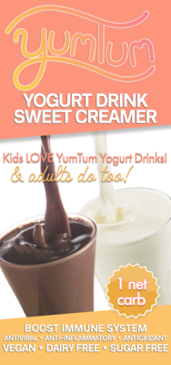YUMTUM Yogurt Drinks - SWEET Creamers - Choose A Travel pack (makes 4-8 cups) Sugar-free Dairy-free -BOOST IMMUNE SYSTEM- Anti-inflammatory AntiViral Antioxidant - KETO VEGAN - FREE SHIPPING
